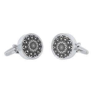 Black And White Mandala Lace Two Cufflinks