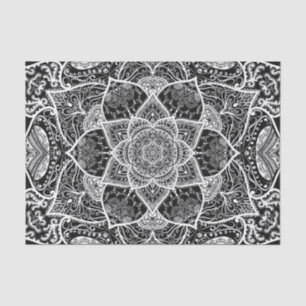 Black and White Mandala - Loergann in Raven Tissue Paper