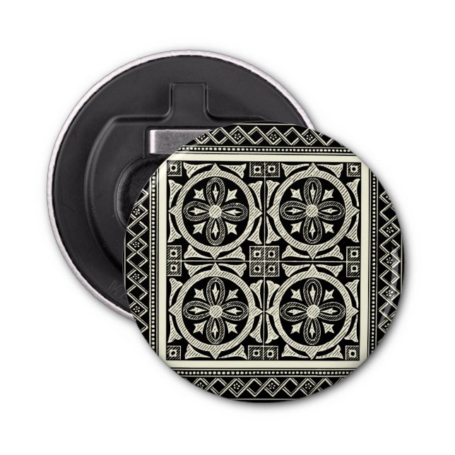 Black and White Mandala Motif by Vision Studio Bottle Opener (Front)