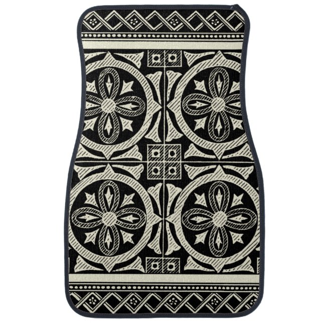 Black and White Mandala Motif by Vision Studio Car Mat (Front)