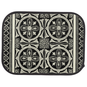 Black and White Mandala Motif by Vision Studio Car Mat