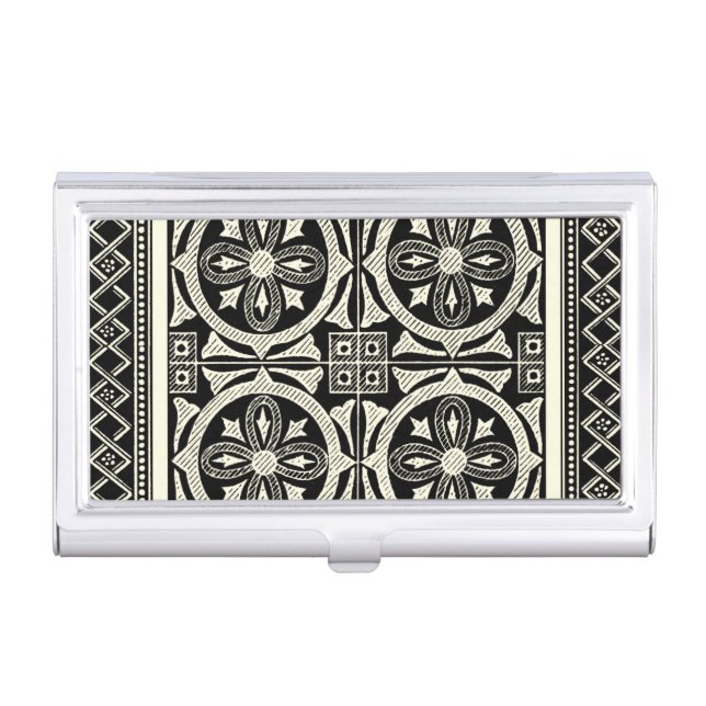 Black and White Mandala Motif by Vision Studio Case For Business Cards (Front)
