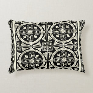 Black and White Mandala Motif by Vision Studio Decorative Pillow