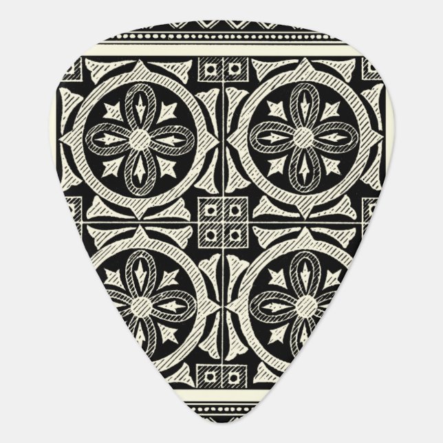 Black and White Mandala Motif by Vision Studio Guitar Pick (Front)