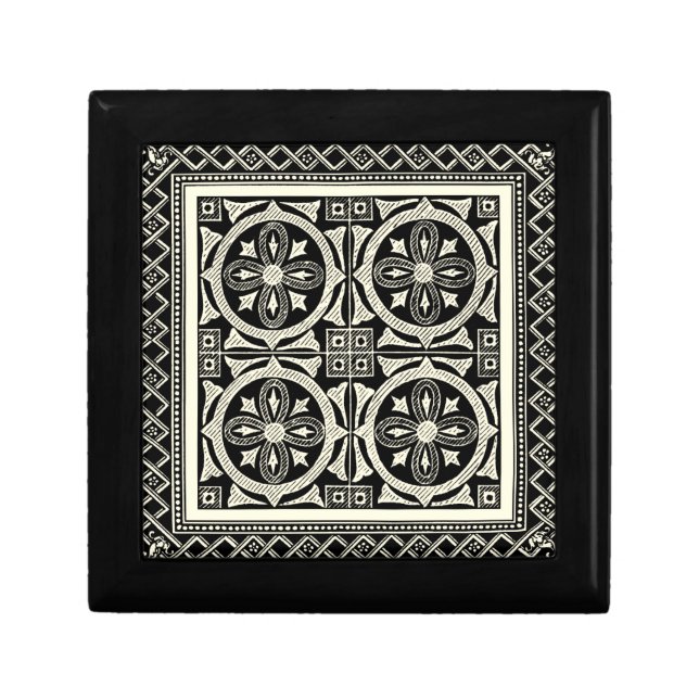 Black and White Mandala Motif by Vision Studio Keepsake Box (Front)