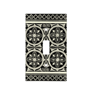 Black and White Mandala Motif by Vision Studio Light Switch Cover