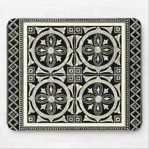 Black and White Mandala Motif by Vision Studio Mouse Pad