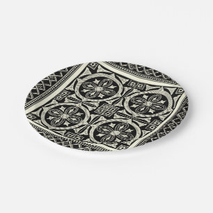 Black and White Mandala Motif by Vision Studio Paper Plates