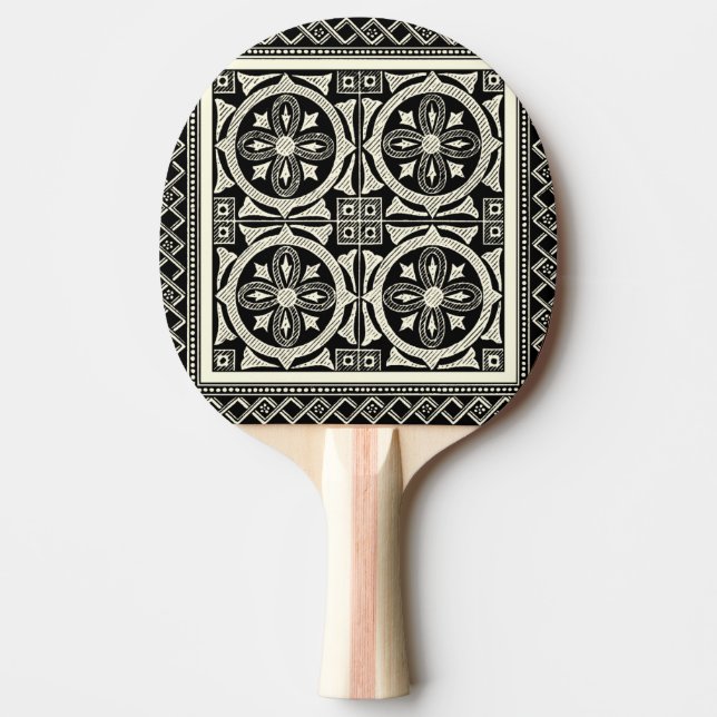 Black and White Mandala Motif by Vision Studio Ping-Pong Paddle (Front)
