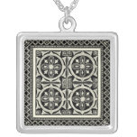 Black and White Mandala Motif by Vision Studio Silver Plated Necklace