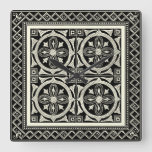 Black and White Mandala Motif by Vision Studio Square Wall Clock