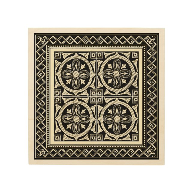 Black and White Mandala Motif by Vision Studio Wood Wall Decor (Front)