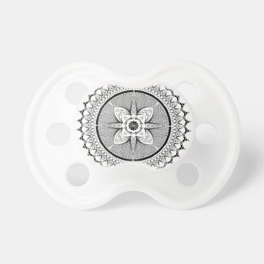 Black and white mandala pacifier (Front)