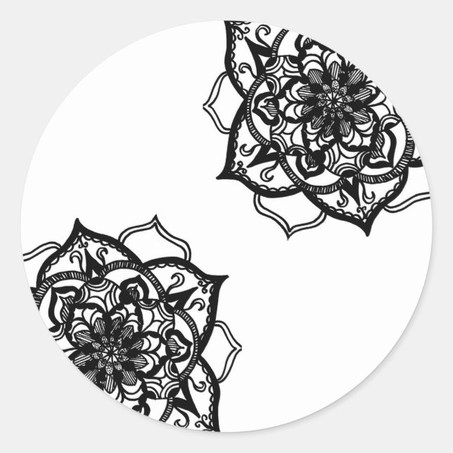 Black and White Mandala Sticker (Front)