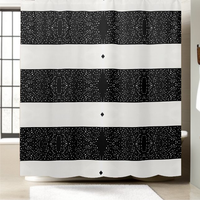 Black and White Manly Shower Curtain Style 2 (Creator Uploaded)