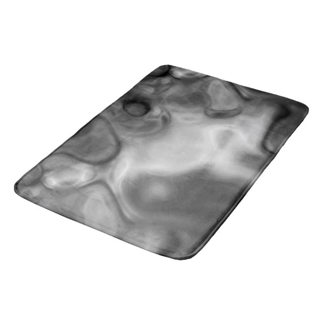 Black and White Marble abstract Bath Mat (Angled)