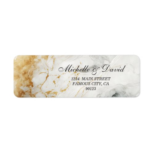 Black And White Marble Address Label
