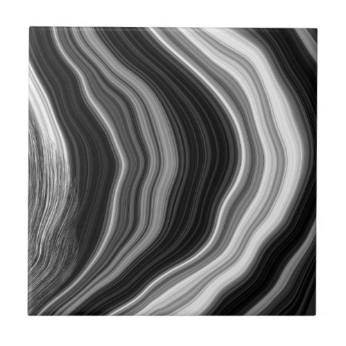 Black and white marble agate effect tile