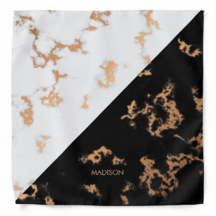 Black and White Marble Bandana