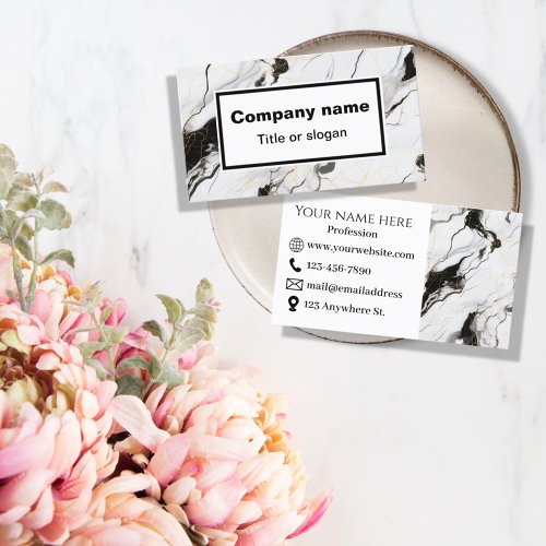 Black and white marble Business Card