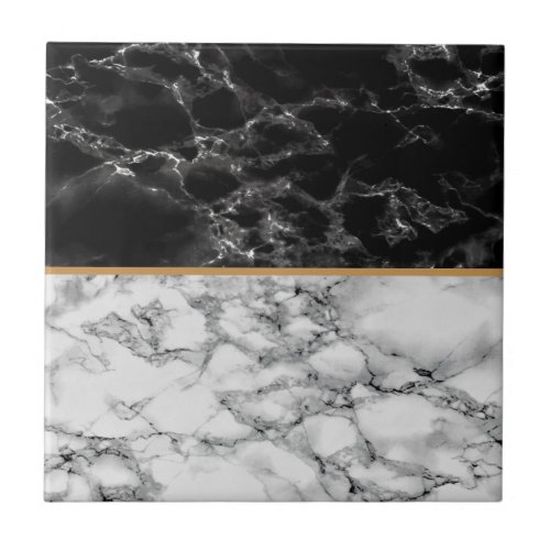 Black and White Marble Ceramic Tile