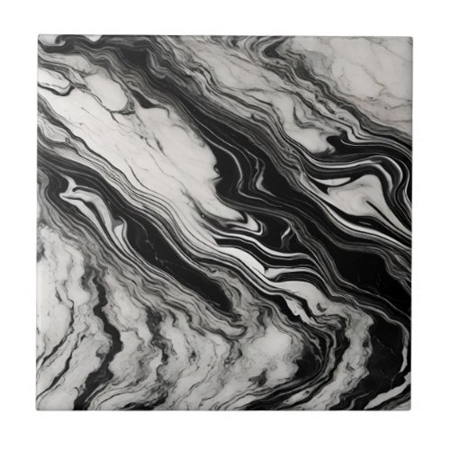 Black and white Marble Ceramic Tile