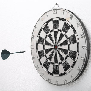 Black and White Marble Classic Elegant             Dart Board