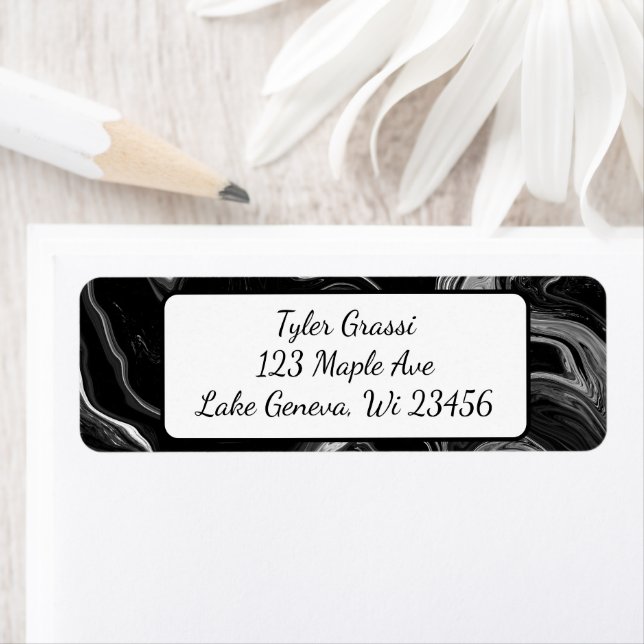 Black and White Marble Classy Label (Insitu)