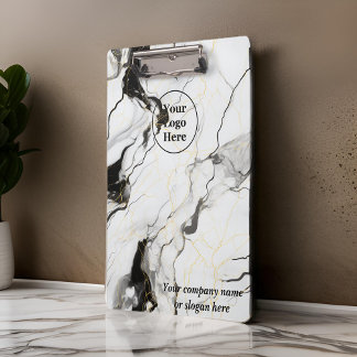 Black and white marble clipboard