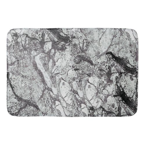 Black and White Marble Design Bath Mat