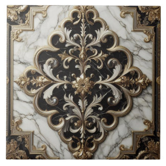 Black And White Marble Design Ceramic Tile