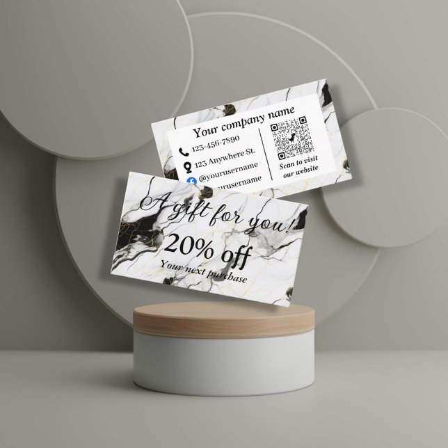 Black and white marble discount card (Creator Uploaded)