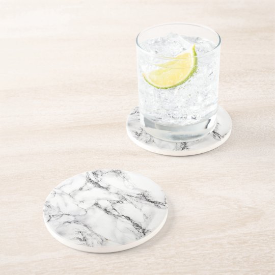 black and white marble drink coaster | Zazzle.com