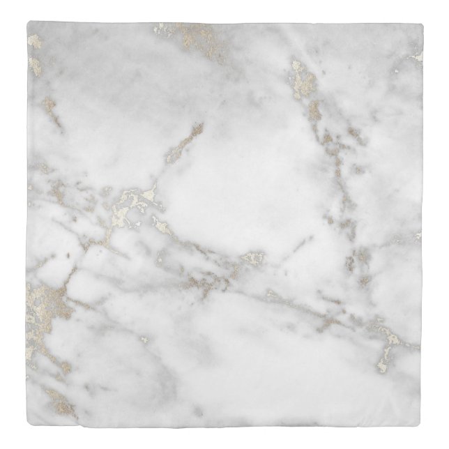 Black and White Marble Duvet Cover Queen Set (Front)