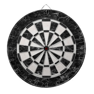 Black and White Marble Elegant Classic Dart Board