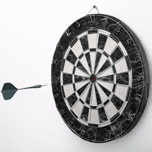Black and White Marble Elegant Classic Dart Board