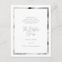 Black and White Marble Frame Wedding Reception
