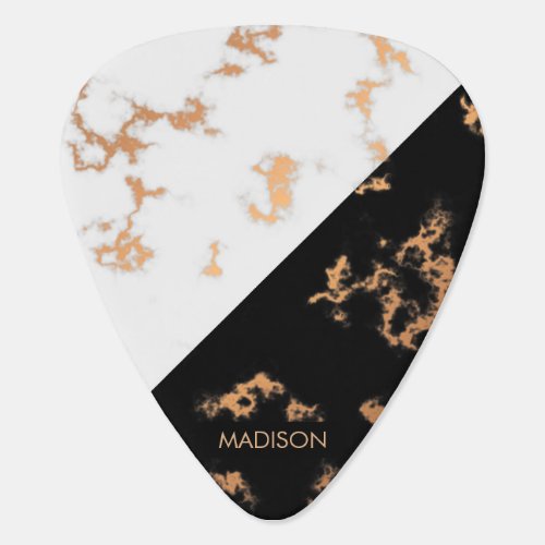 Black and White Marble Guitar Pick