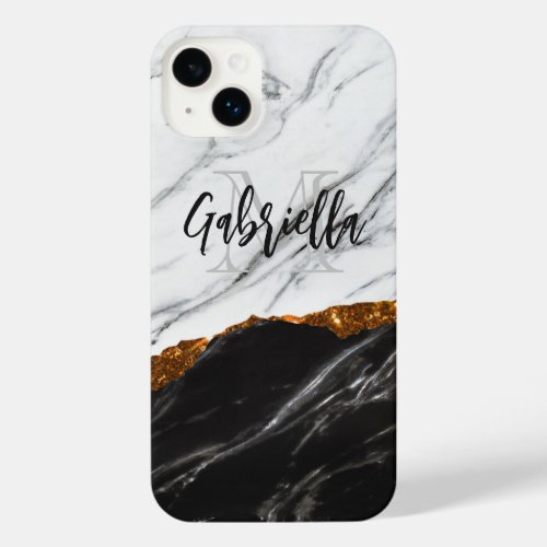 Black and White Marble iPhone 14 Plus Case