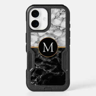 Black and White Marble iPhone Case Custom Letter