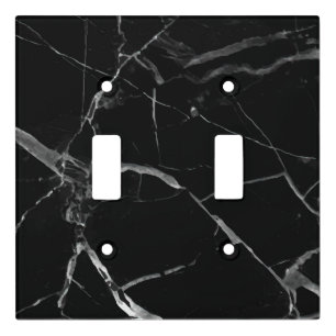 Black and White Marble Light Switch Cover