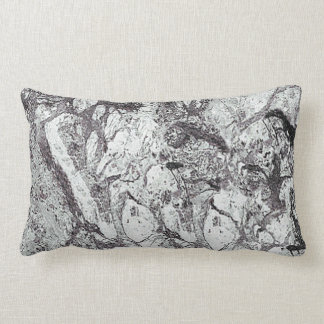 Black and White Marble Lumbar Pillow