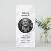 Black and White Marble Memorial Prayer Photo (Standing Front)