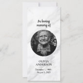 Black and White Marble Memorial Prayer Photo (Front)