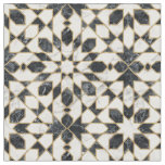 Black and White Marble Moroccan Mosaic Fabric