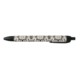 Black and White Marble Moroccan Mosaic Pen