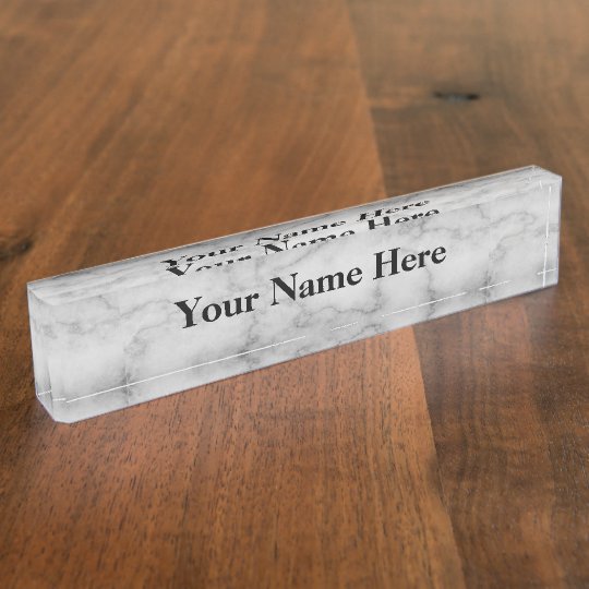 Black and White Marble Name Plate