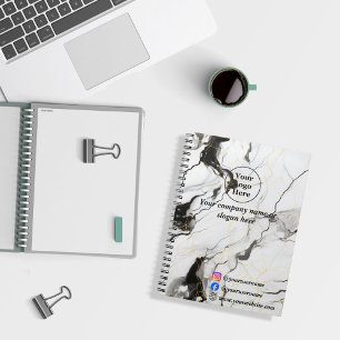 Black and white marble notebook