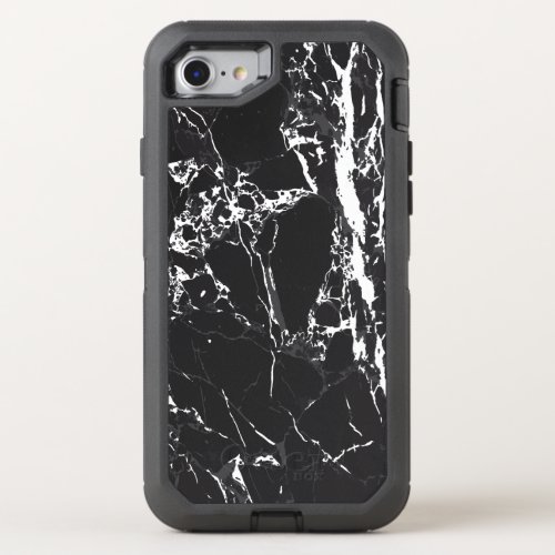 Black and white marble Otterbox DFNR iPhone 7 case