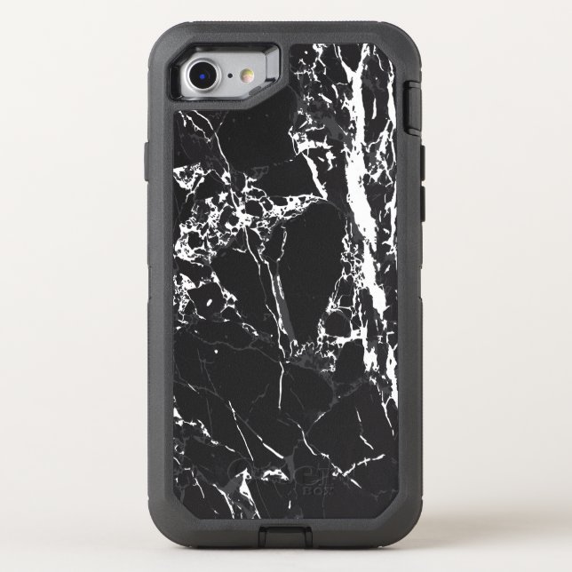 Black and white marble Otterbox DFNR iPhone 7 case (Back)